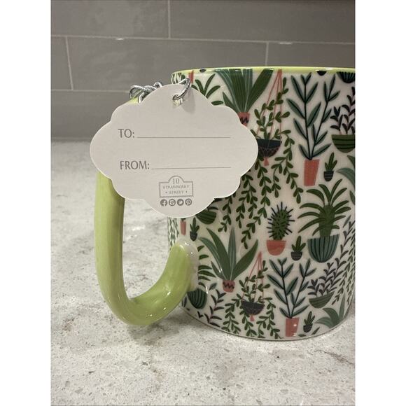 CACTUS PLANTS 10 Strawberry Street Bella Mug GREEN Wild Floral - Picture 4 of 6
